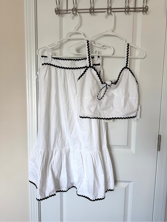 T.J.Maxx Dresses & Skirts - White Two-Piece Sleep Set with Black Trim